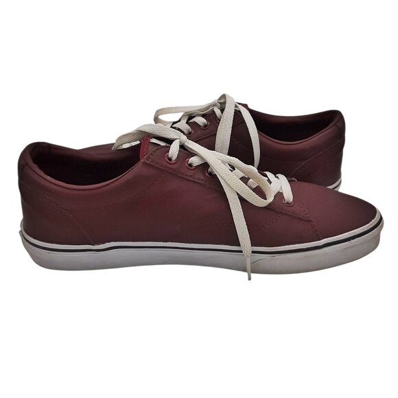 Vans Dark Burgundy Faux Leather (?) Low Top Old Skool Lace Up Sneakers SZ 10 - Picture 10 of 13
